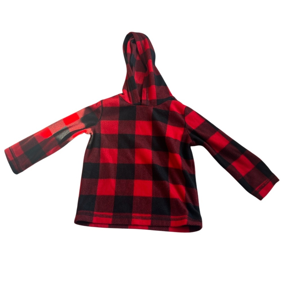 Plaid Red and Black Kids Hoodie 18M
